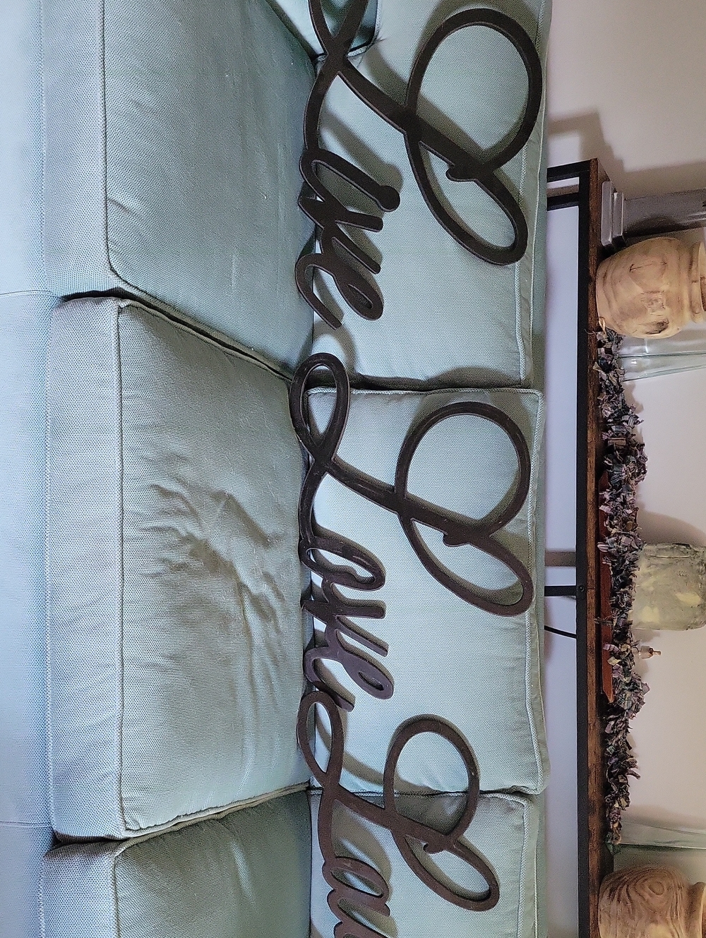 Decorative Script Wall Word Pair in Dark Wood! " LIVE LOVE LAUGH"